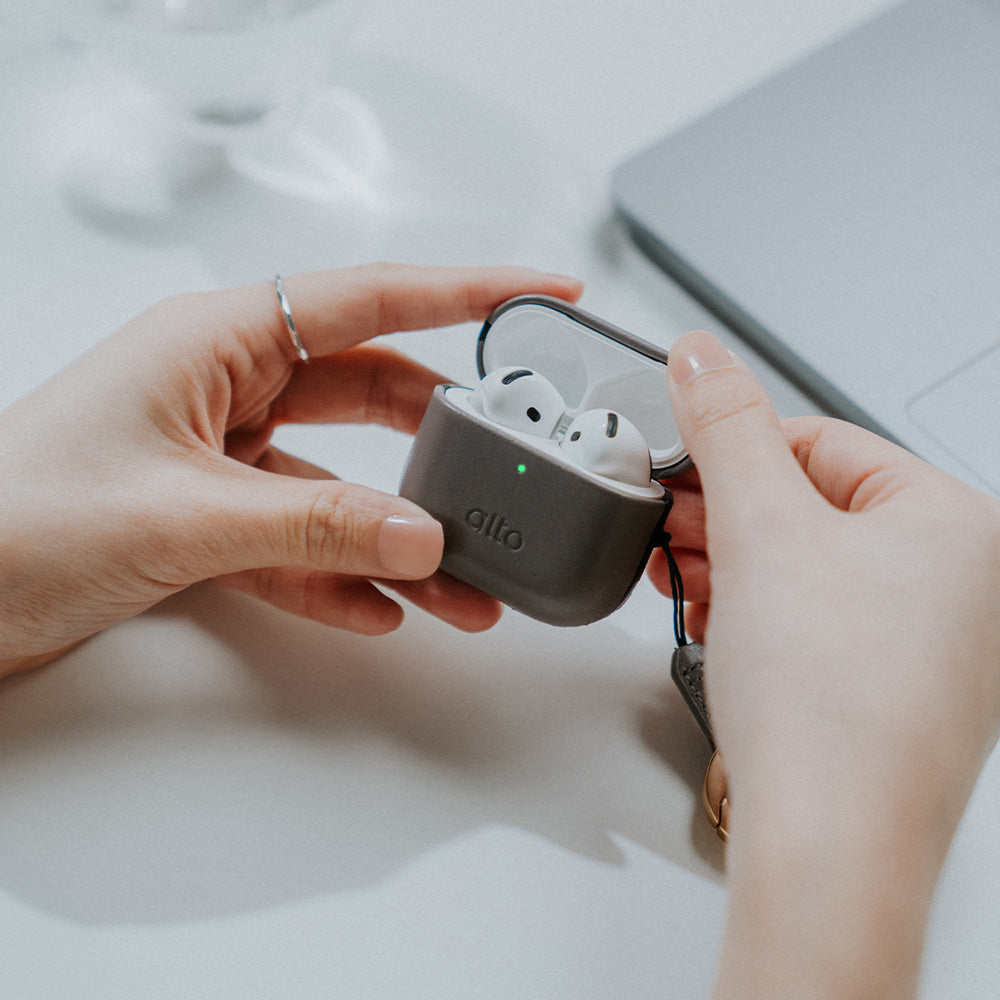 惜福品 - AirPods 4 皮革保護套 - 礫石灰
