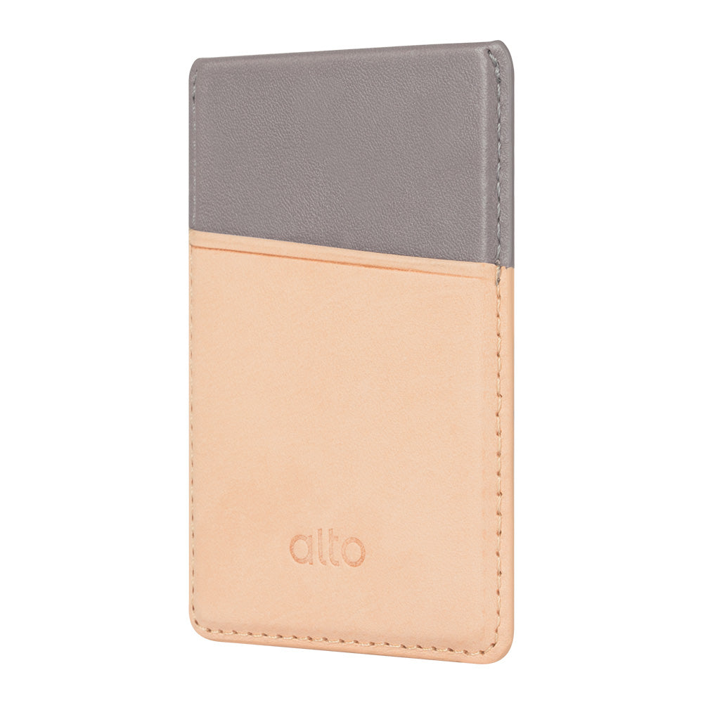 惜福品 - iPhone 磁吸皮革卡套 - 礫石灰/本色