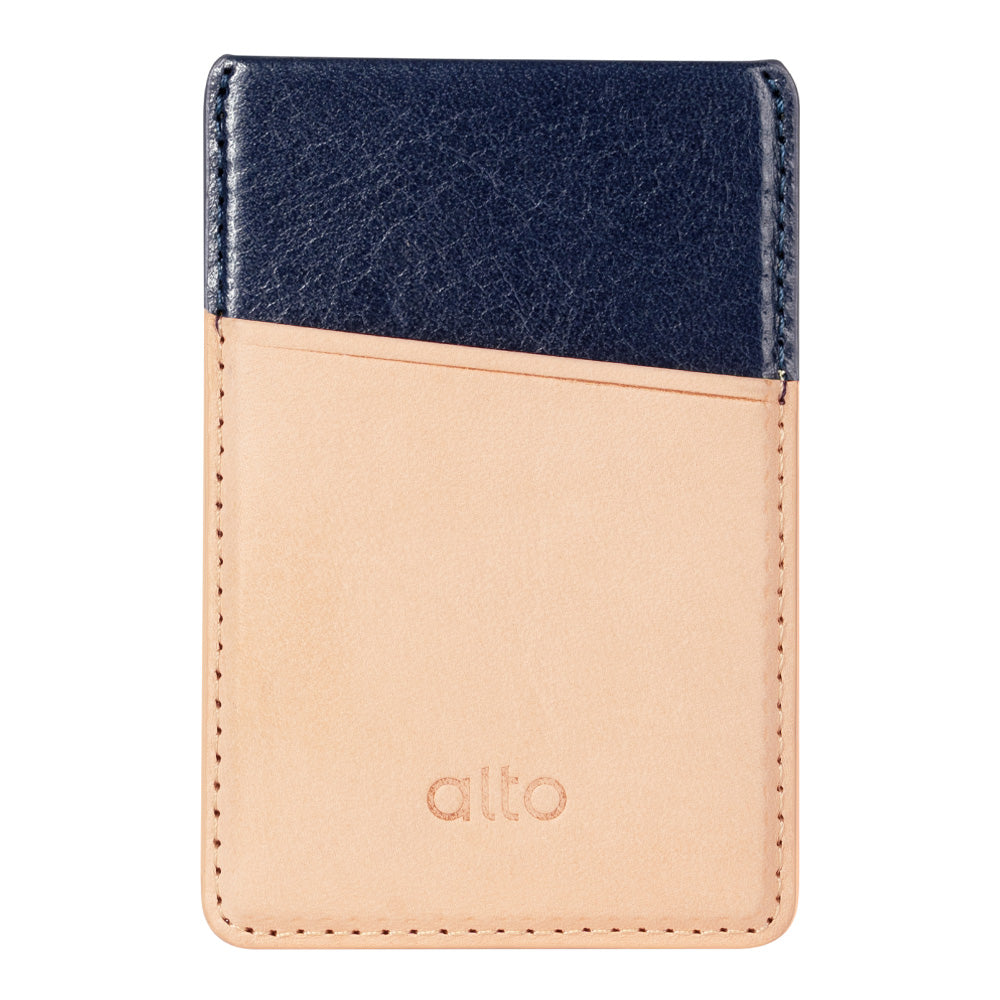 惜福品 - iPhone 磁吸皮革卡套 - 海軍藍/本色