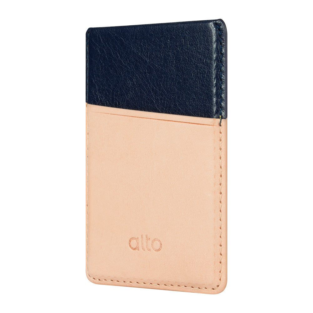 惜福品 - iPhone 磁吸皮革卡套 - 海軍藍/本色