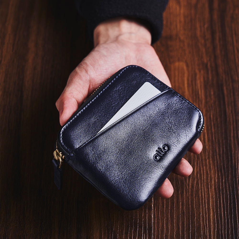 惜福品 - 皮革收納錢包 - 海軍藍