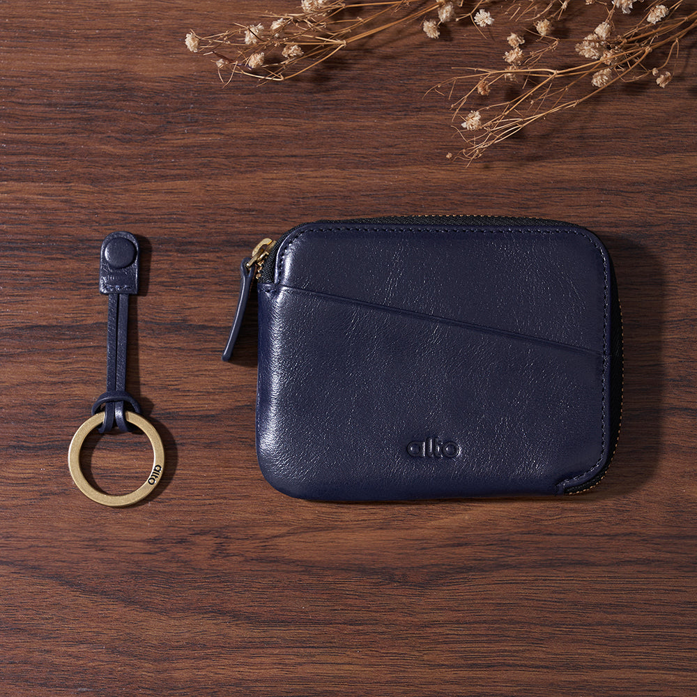 惜福品 - 皮革收納錢包 - 海軍藍