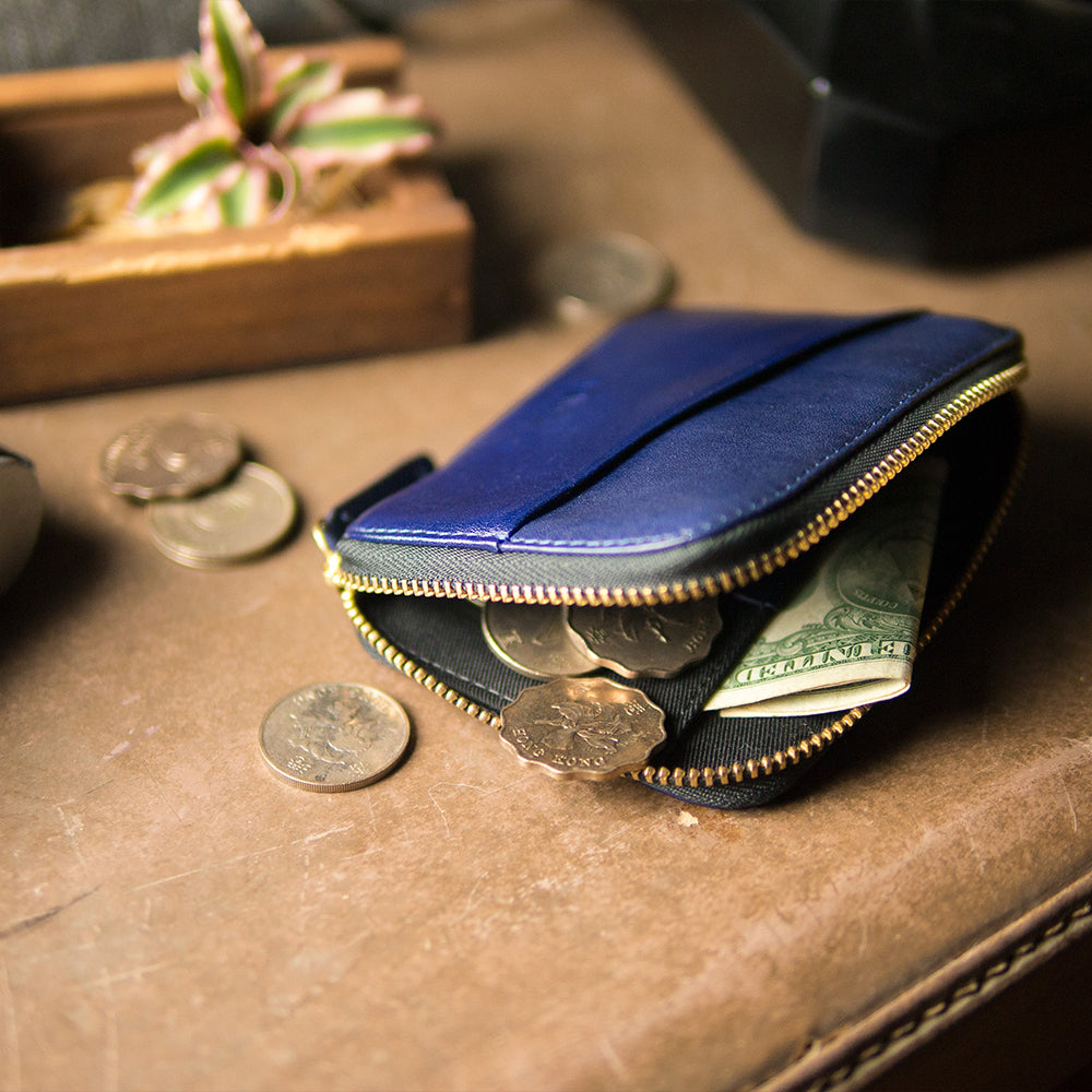 惜福品 - 皮革收納錢包 - 海軍藍