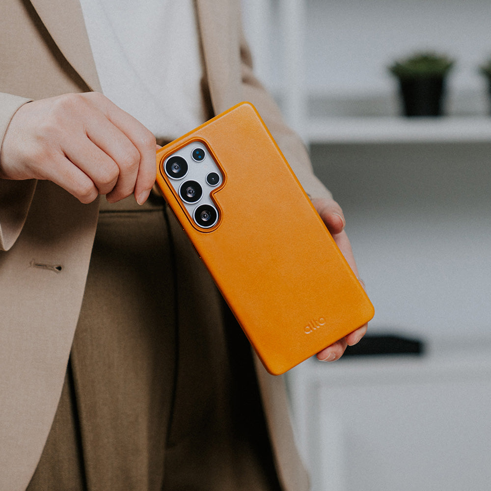 惜福品 - Samsung Galaxy S25 Ultra Clop 磁吸皮革手機殼 - 焦糖棕