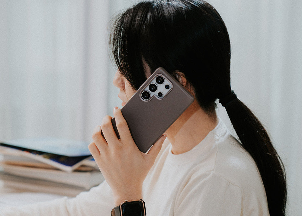 Samsung Galaxy S25 Ultra Clop 磁吸皮革手機殼 - 礫石灰