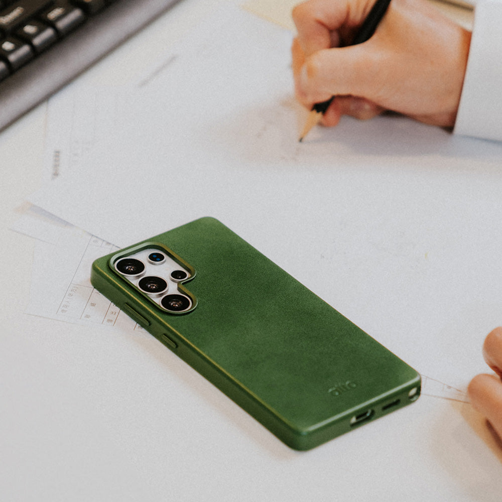 惜福品 - Samsung Galaxy S25 Ultra Clop 磁吸皮革手機殼 - 森林綠