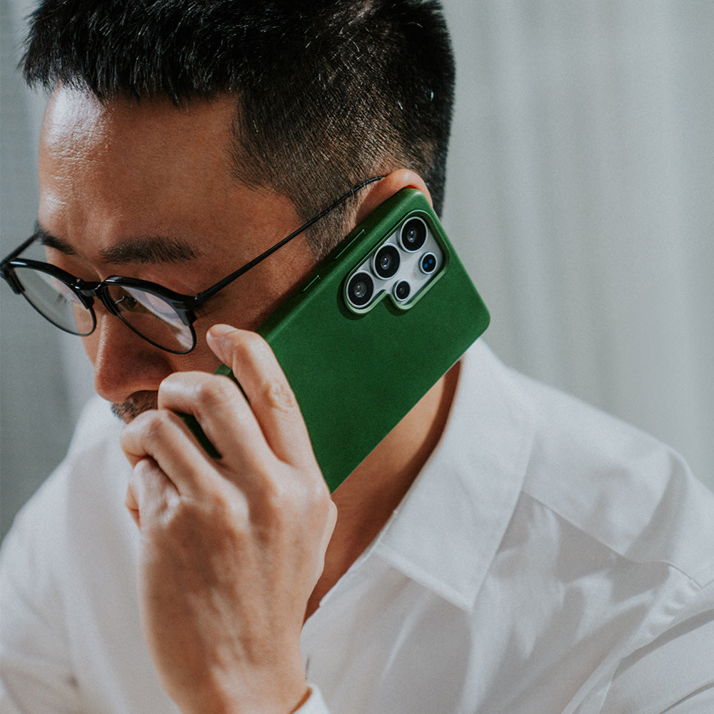 Samsung Galaxy S25 Ultra Clop 磁吸皮革手機殼 - 森林綠