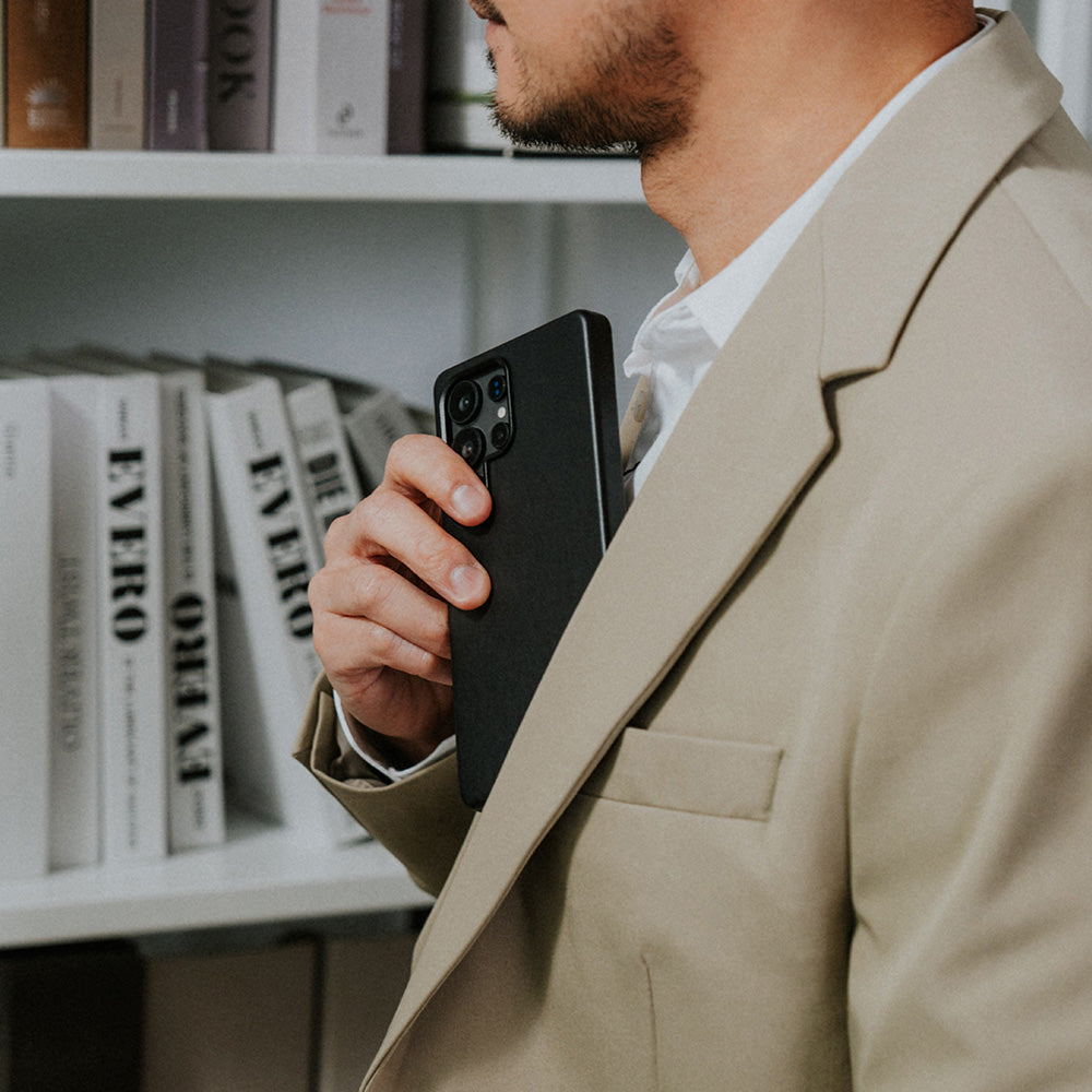 惜福品 - Samsung Galaxy S25 Ultra Clop 磁吸皮革手機殼 - 渡鴉黑