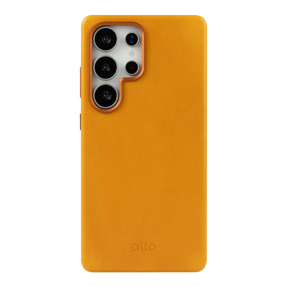 Samsung Galaxy S25 Ultra Clop 磁吸皮革手機殼 - 焦糖棕