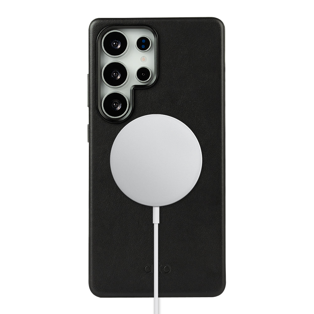 惜福品 - Samsung Galaxy S25 Ultra Clop 磁吸皮革手機殼 - 渡鴉黑