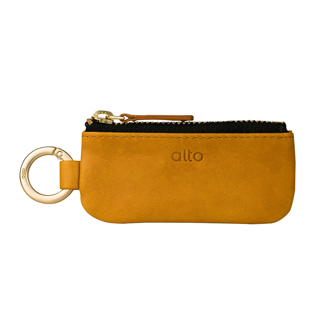 惜福品 - 皮革鑰匙環零錢包 - 焦糖棕