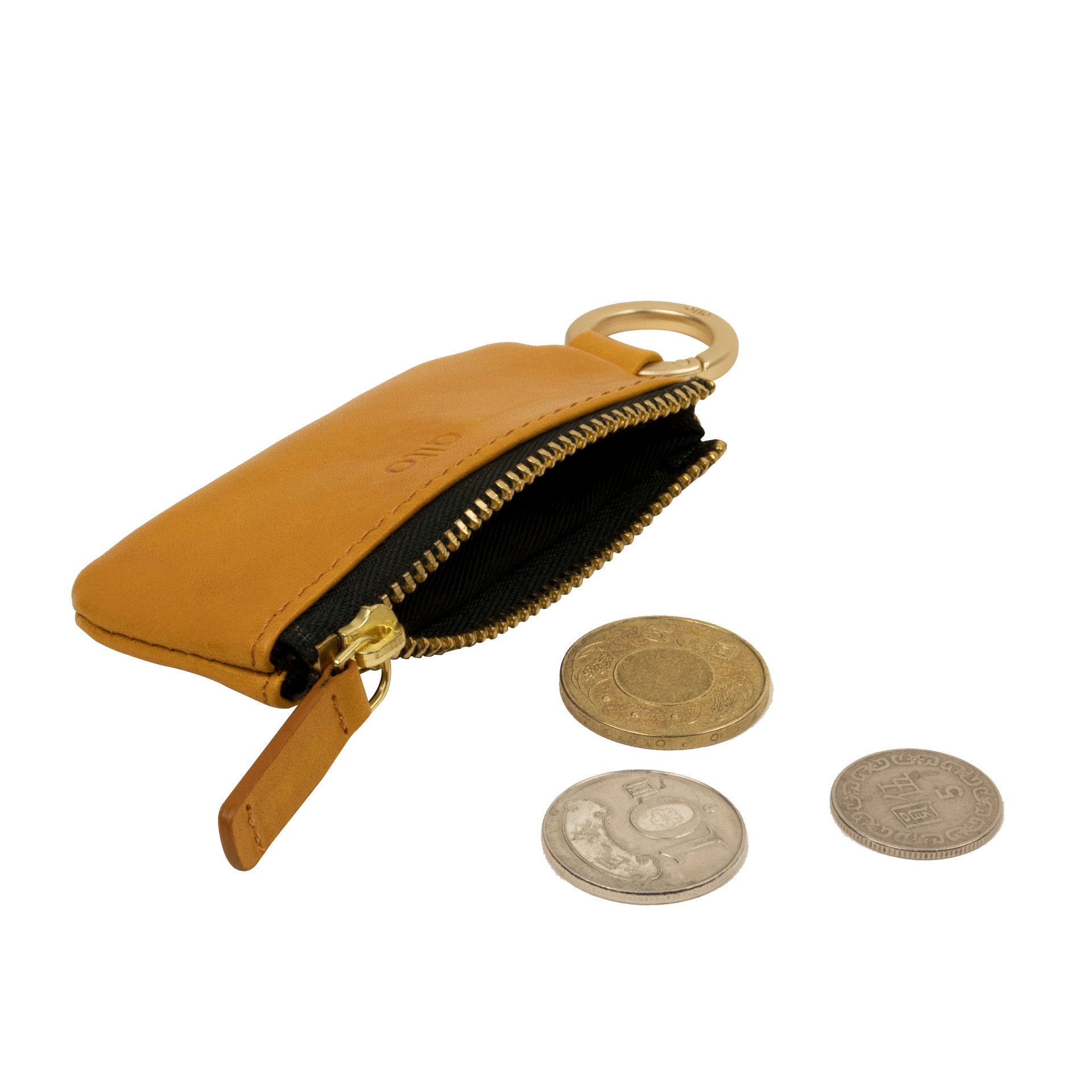 惜福品 - 皮革鑰匙環零錢包 - 焦糖棕