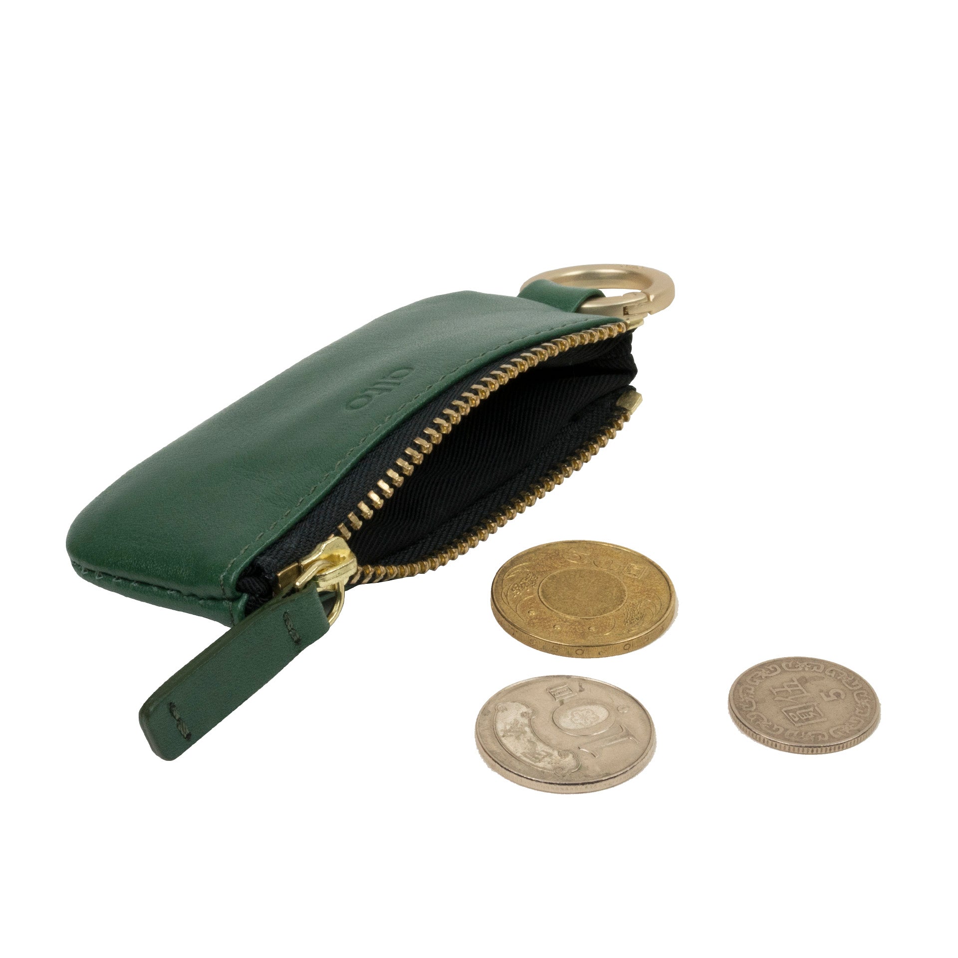 惜福品 - 皮革鑰匙環零錢包 - 森林綠