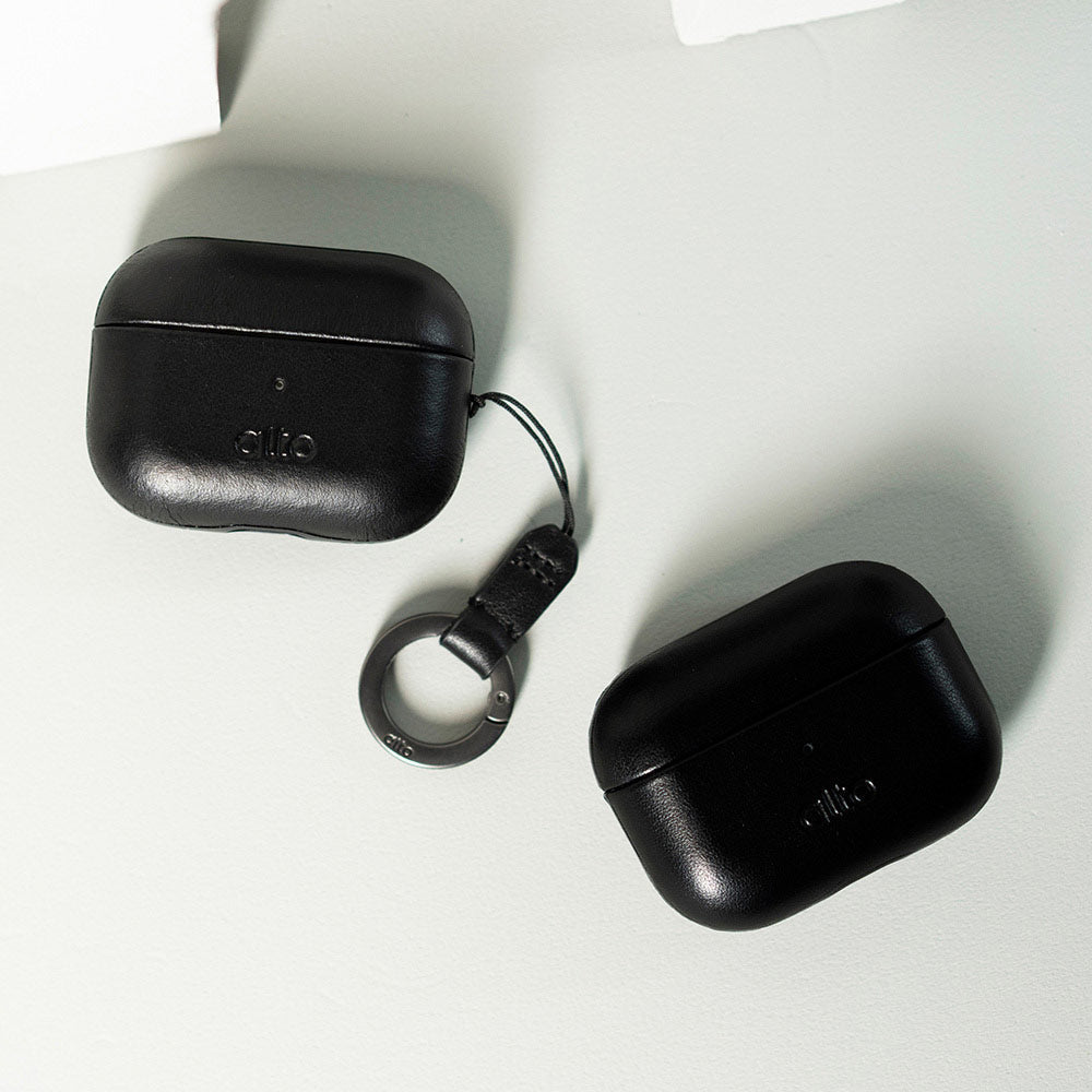 AirPods Pro 2 皮革保護套 - 渡鴉黑