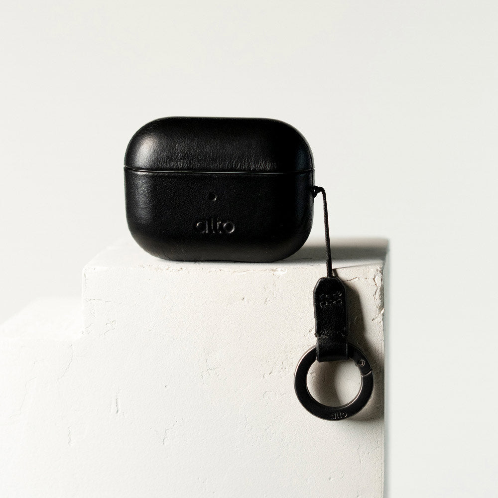AirPods Pro 2 皮革保護套 - 渡鴉黑