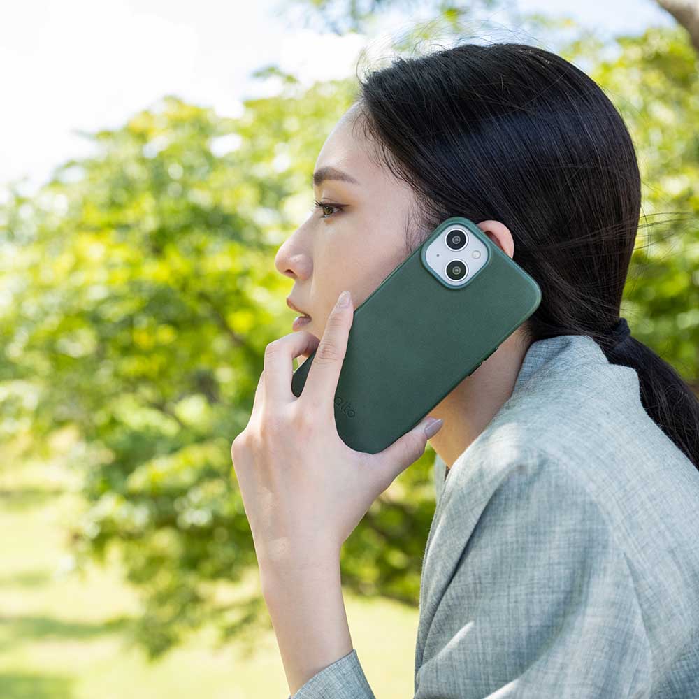 惜福品 - iPhone 14 Plus/iPhone 15 Plus - Original 經典皮革手機殼 - 森林綠