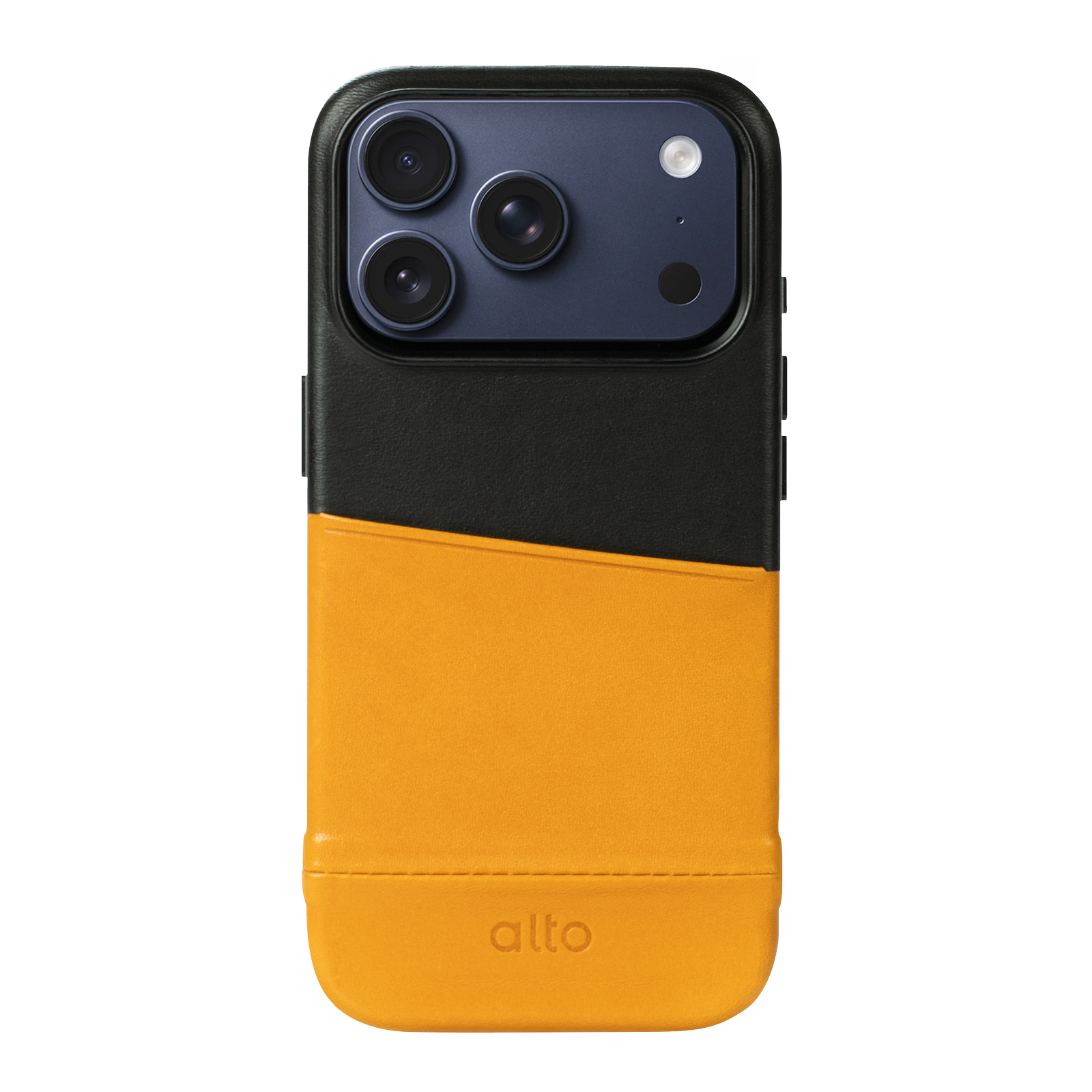 iPhone 17 Pro - Metro 插卡式皮革手機殼 - 焦糖棕/渡鴉黑