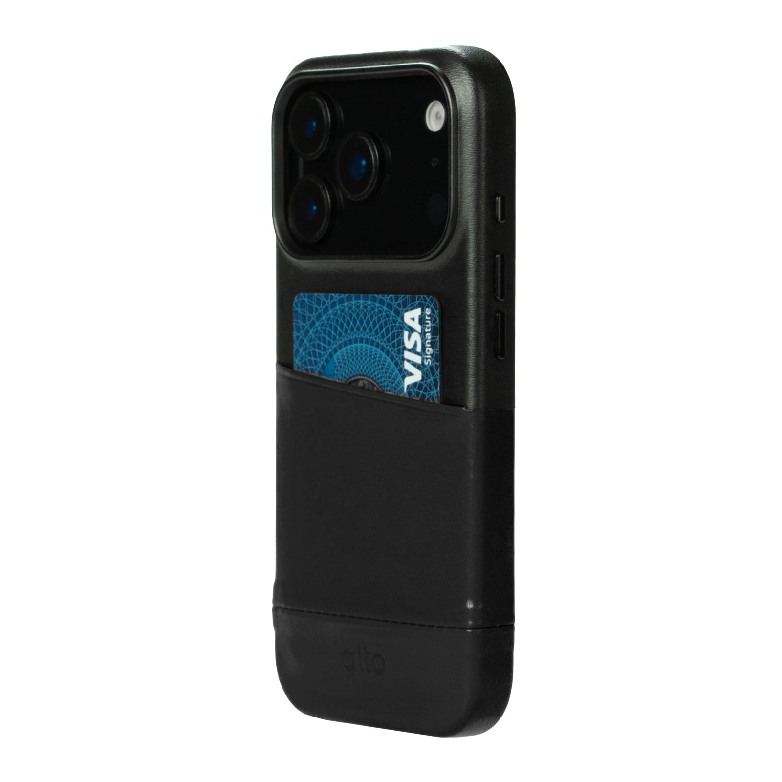 iPhone 17 Pro - Metro 插卡式皮革手機殼 - 渡鴉黑