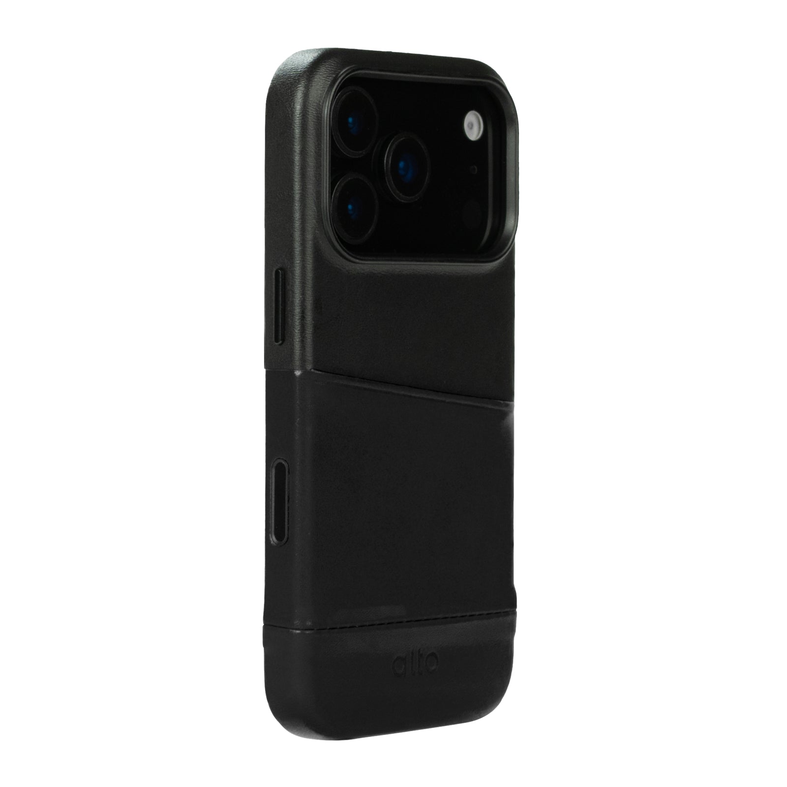 iPhone 17 Pro - Metro 插卡式皮革手機殼 - 渡鴉黑