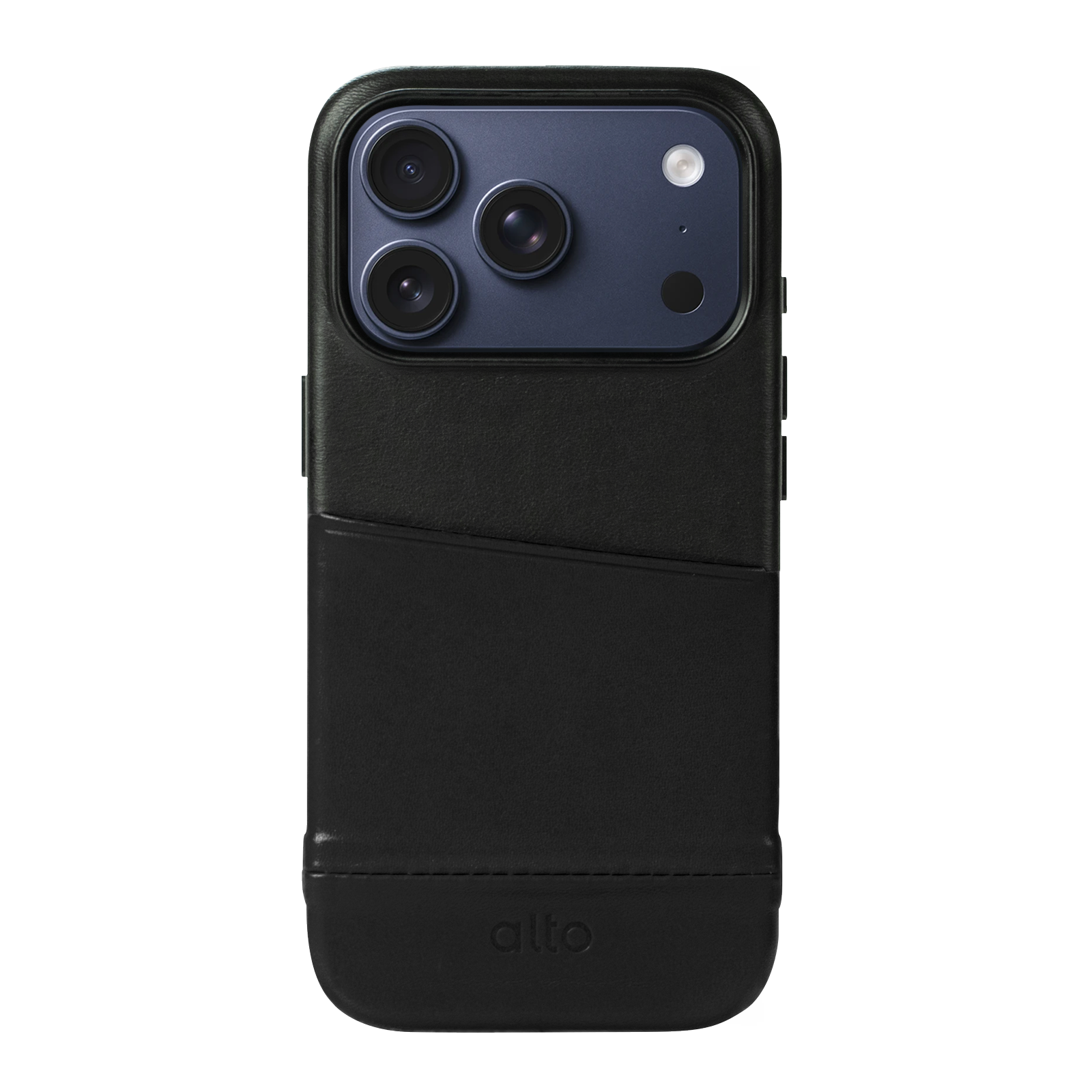 iPhone 17 Pro - Metro 插卡式皮革手機殼 - 渡鴉黑