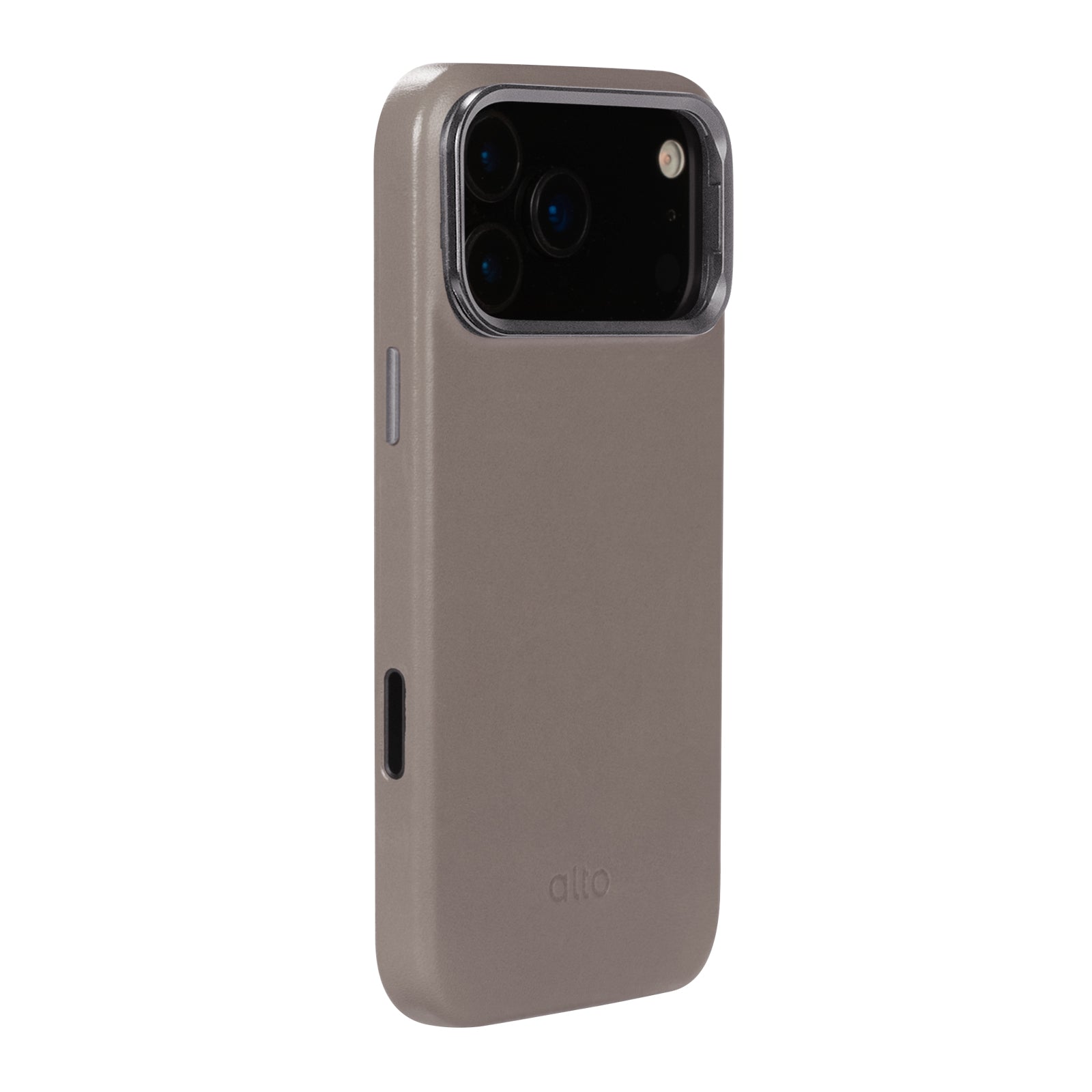 iPhone 17 Pro Max - Uplop 磁吸支架皮革手機殼 - 礫石灰