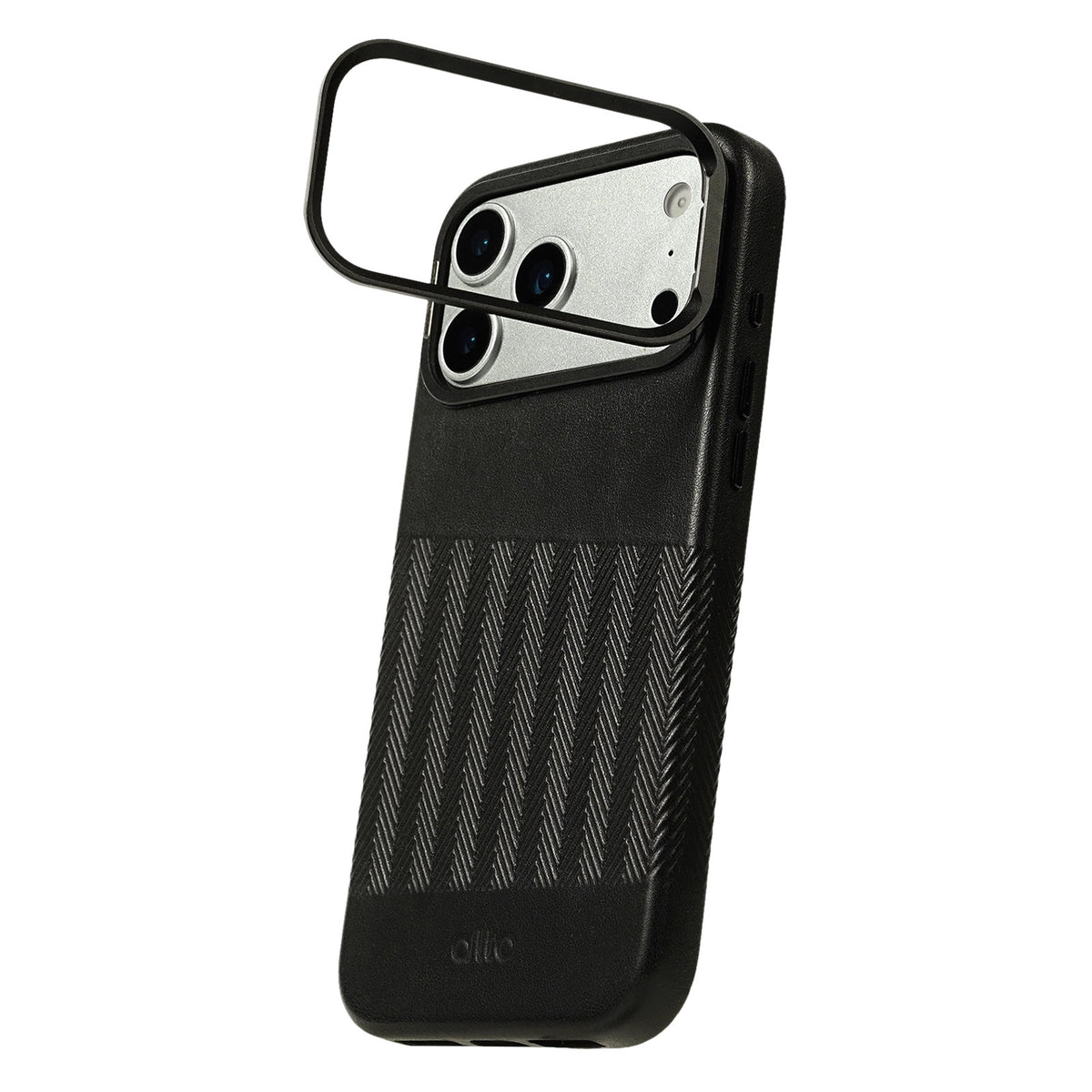 iPhone 18 Pro Max/17 Pro Max - Herring 磁吸支架皮革手機殼 - 渡鴉黑