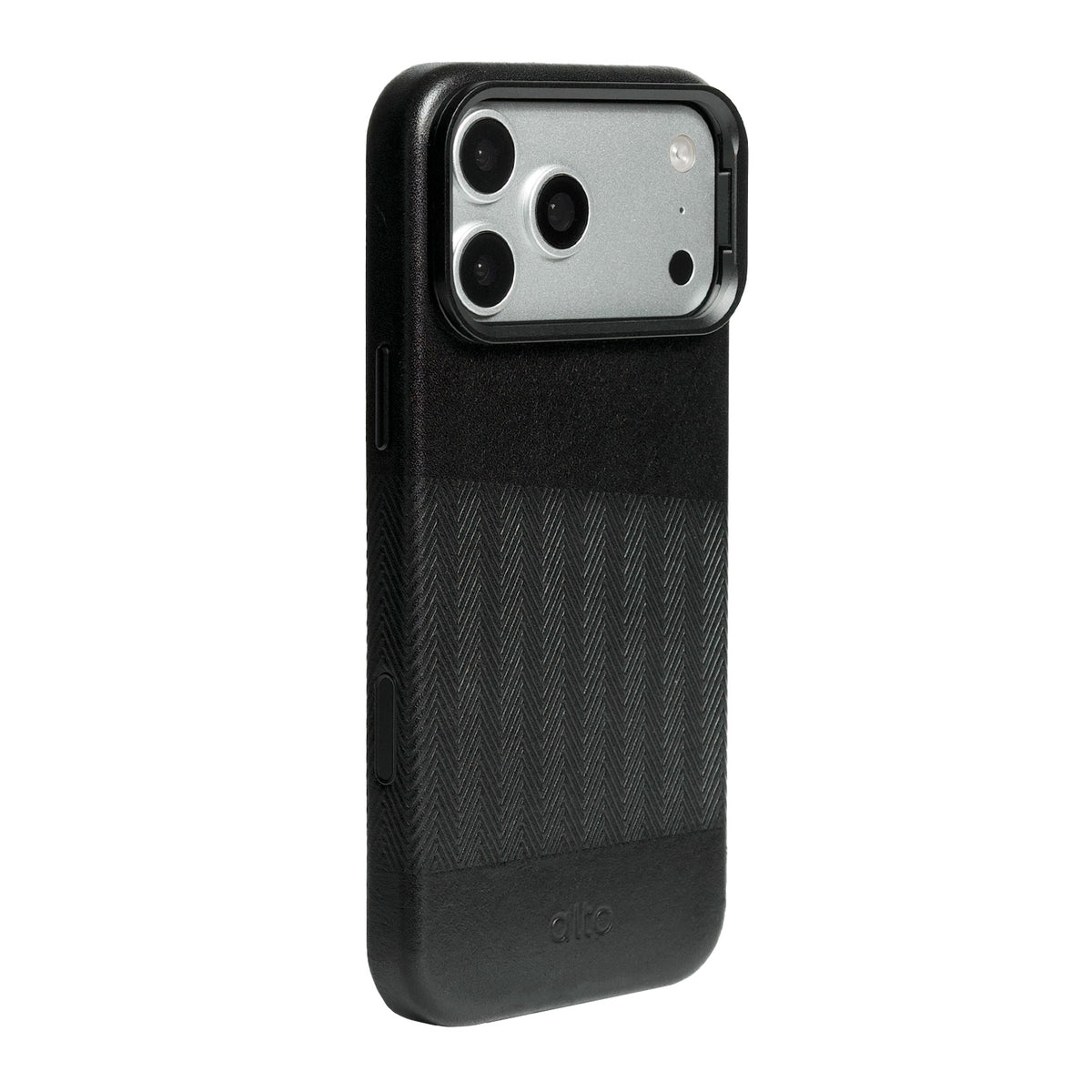 iPhone 18 Pro Max/17 Pro Max - Herring 磁吸支架皮革手機殼 - 渡鴉黑