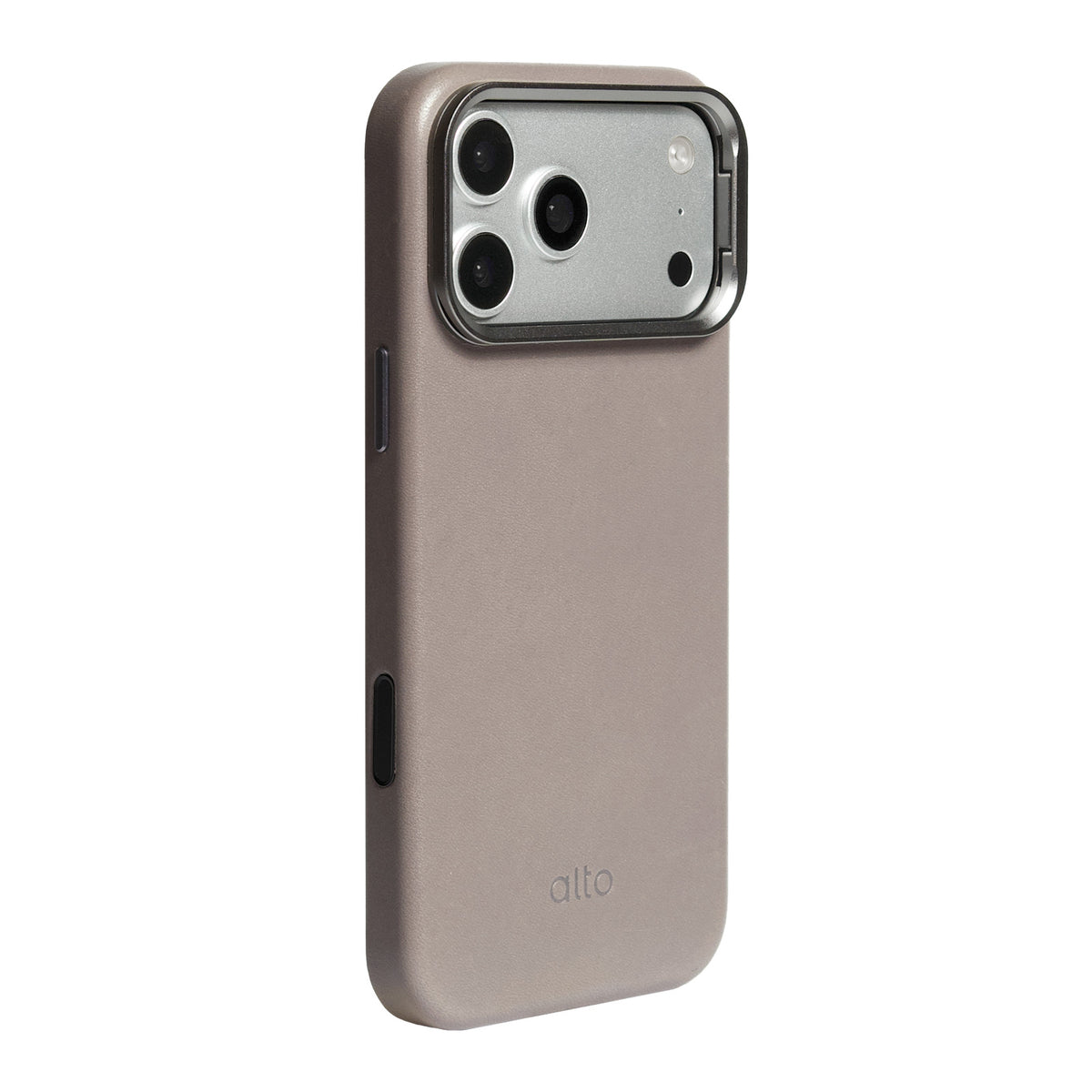 iPhone 18 Pro Max/17 Pro Max - Uplop 磁吸支架皮革手機殼 - 礫石灰