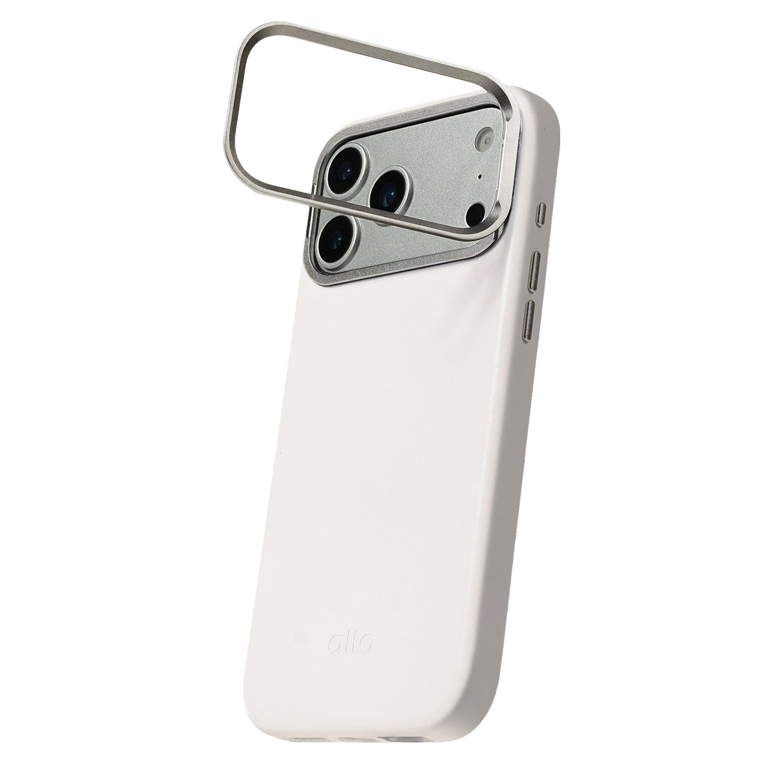 iPhone 18 Pro Max/17 Pro Max - Uplop 磁吸支架皮革手機殼 - 霜月白