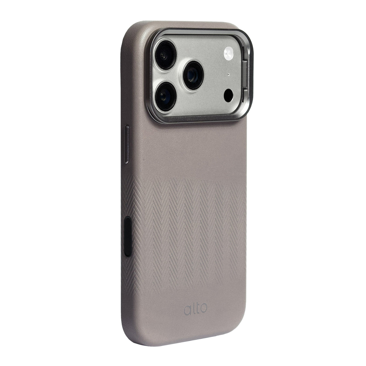 iPhone 18 Pro/17 Pro - Herring 磁吸支架皮革手機殼 - 礫石灰