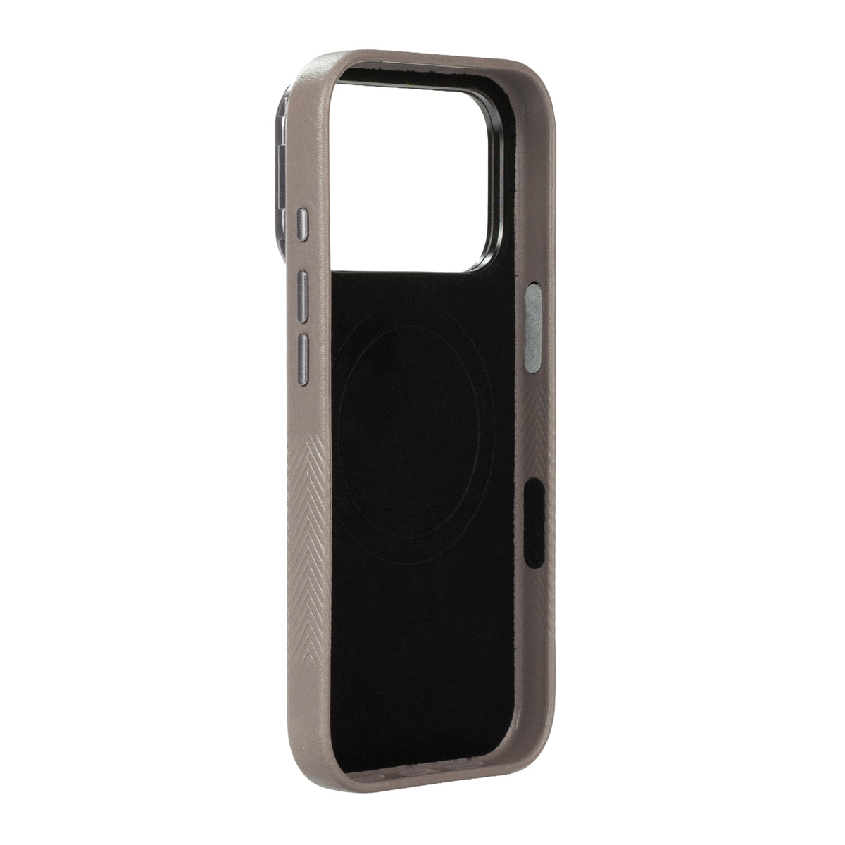iPhone 18 Pro/17 Pro - Herring 磁吸支架皮革手機殼 - 礫石灰
