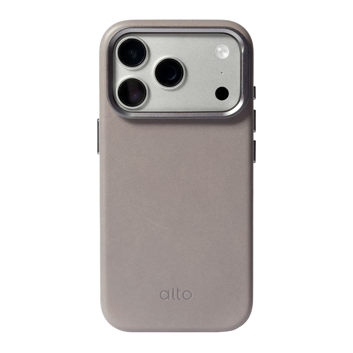 iPhone 18 Pro/17 Pro - Uplop 磁吸支架皮革手機殼 - 礫石灰