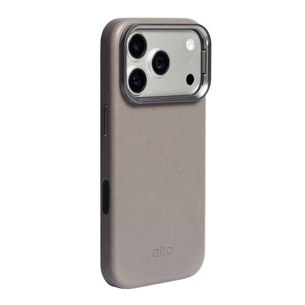 iPhone 18 Pro/17 Pro - Uplop 磁吸支架皮革手機殼 - 礫石灰