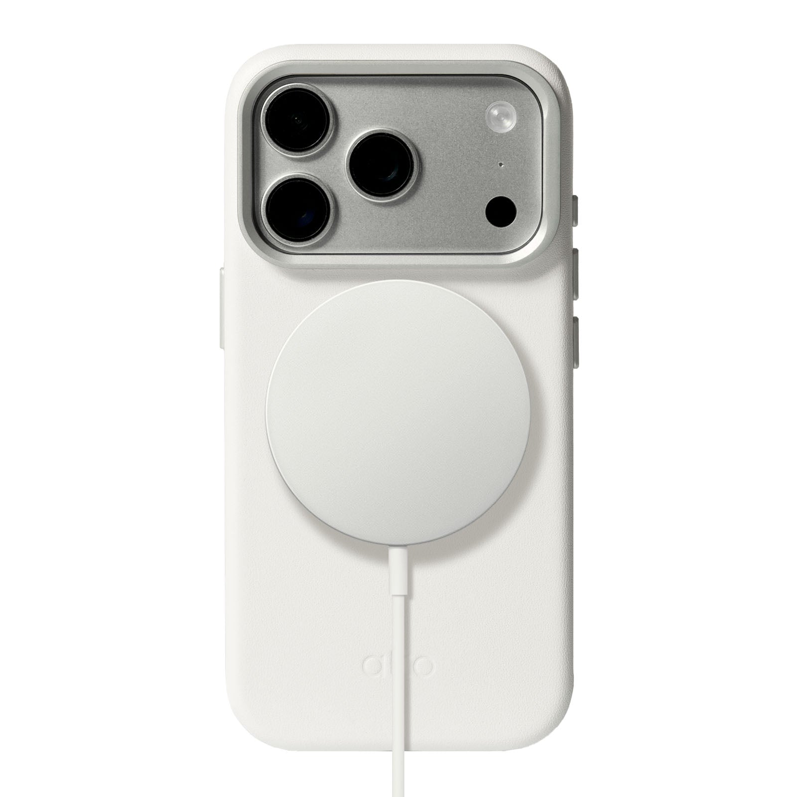 iPhone 18 Pro/17 Pro - Uplop 磁吸支架皮革手機殼 - 霜月白