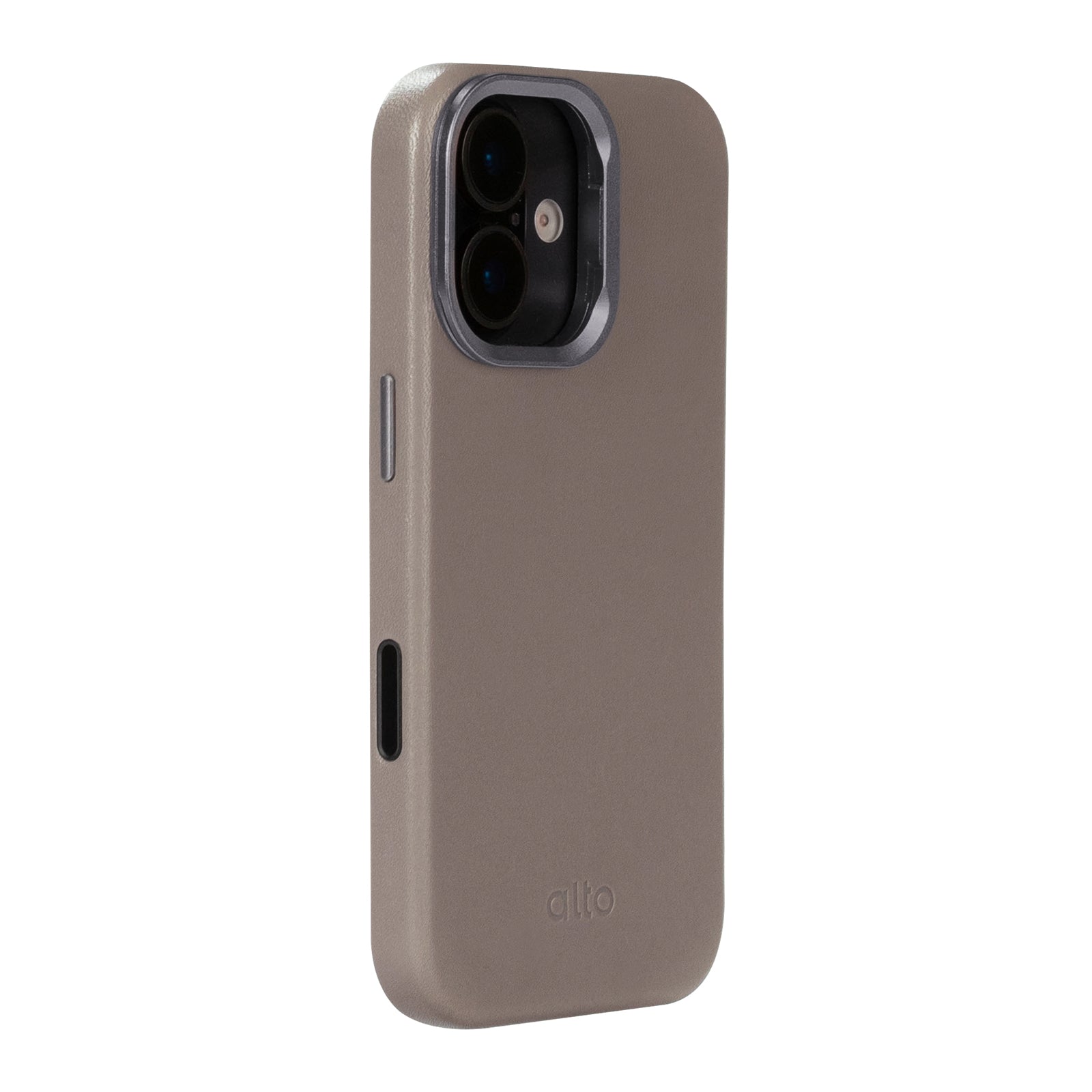 iPhone 17 - Uplop 磁吸支架皮革手機殼 - 礫石灰