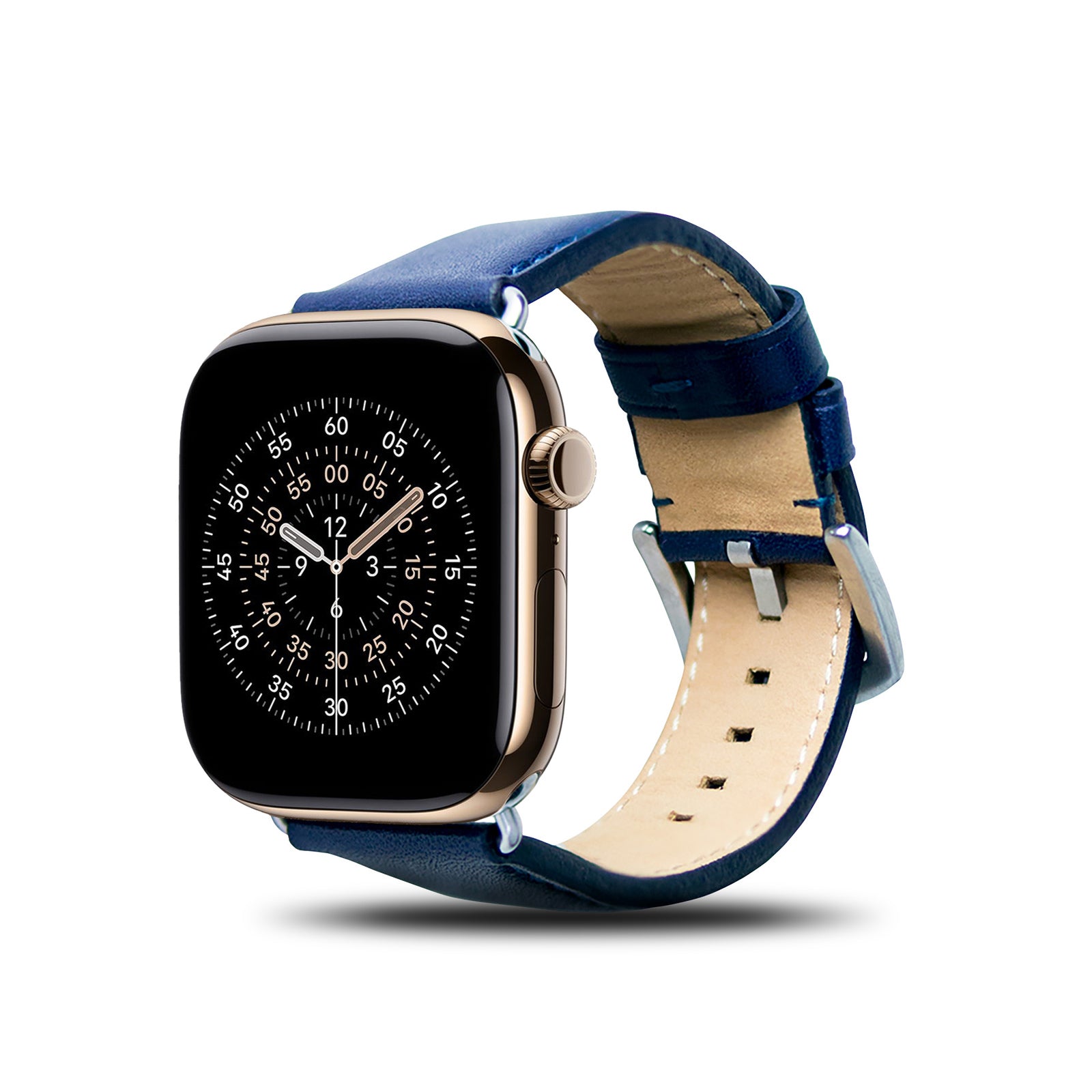 Apple Watch 皮革錶帶 - 44-49mm - 海軍藍