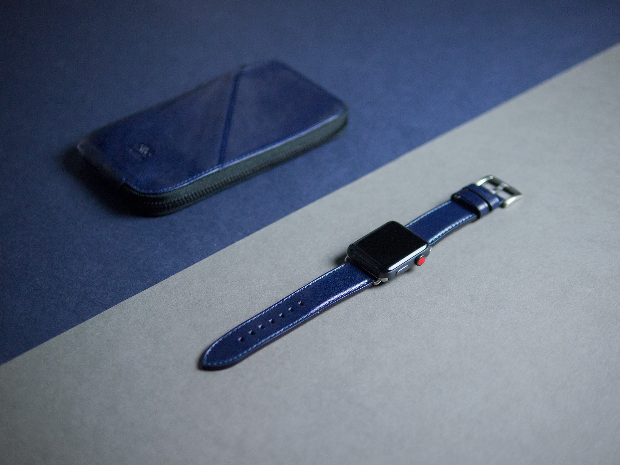 惜福品 - Apple Watch 皮革錶帶 - 44-49mm - 海軍藍