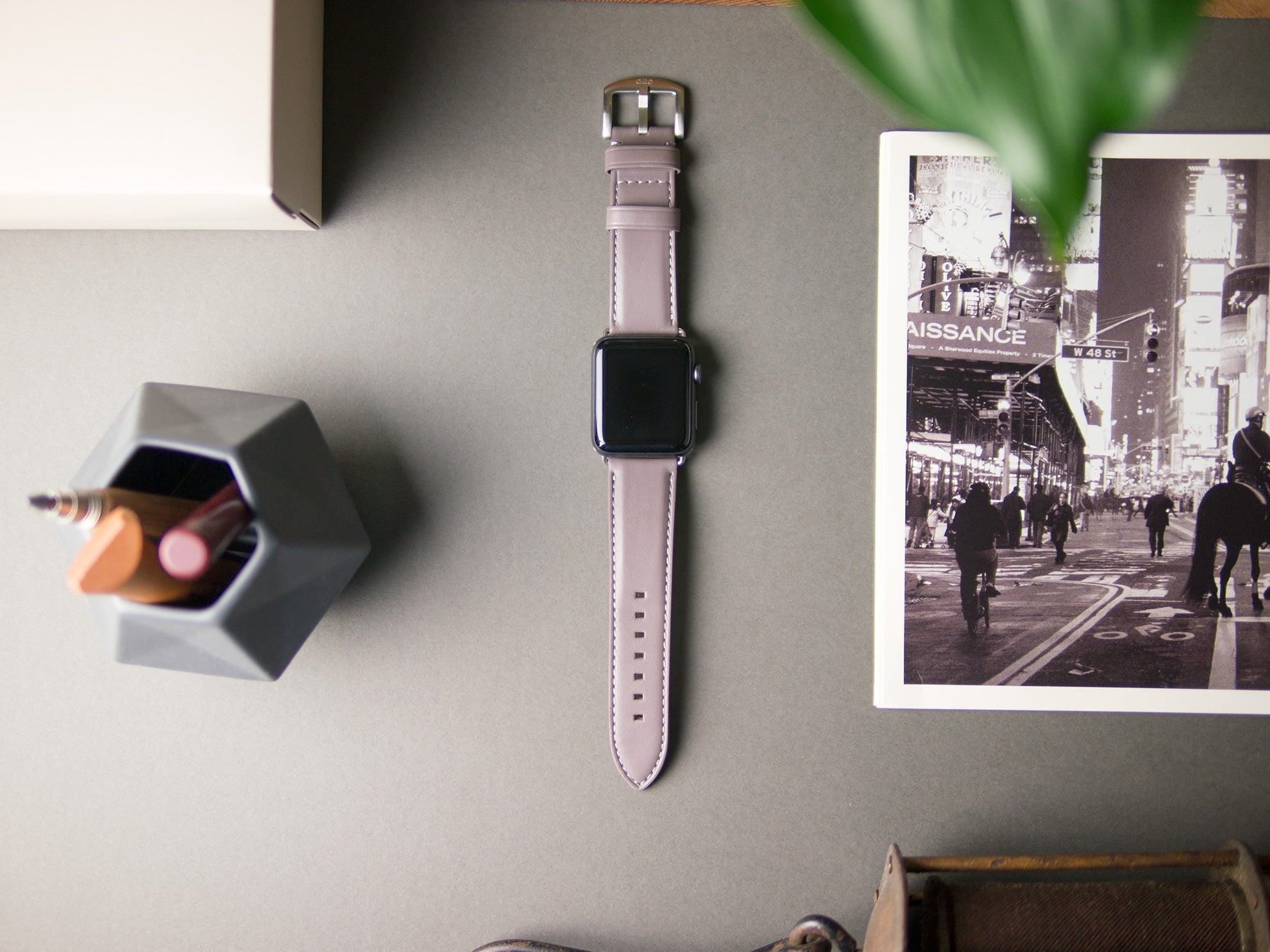 惜福品 - Apple Watch 皮革錶帶 - 44-49mm - 礫石灰