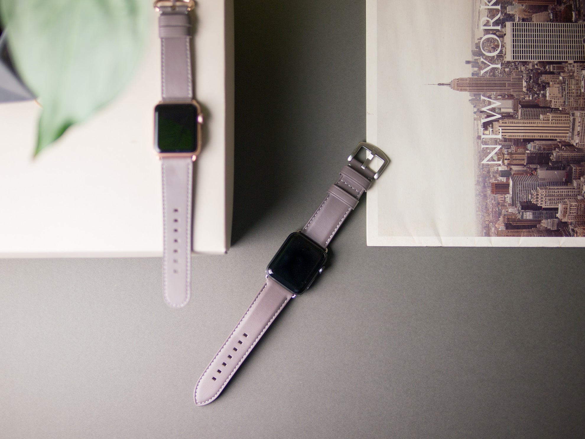 Alto Apple Watch 皮革錶帶 - 42/44/45/49mm - 礫石灰
