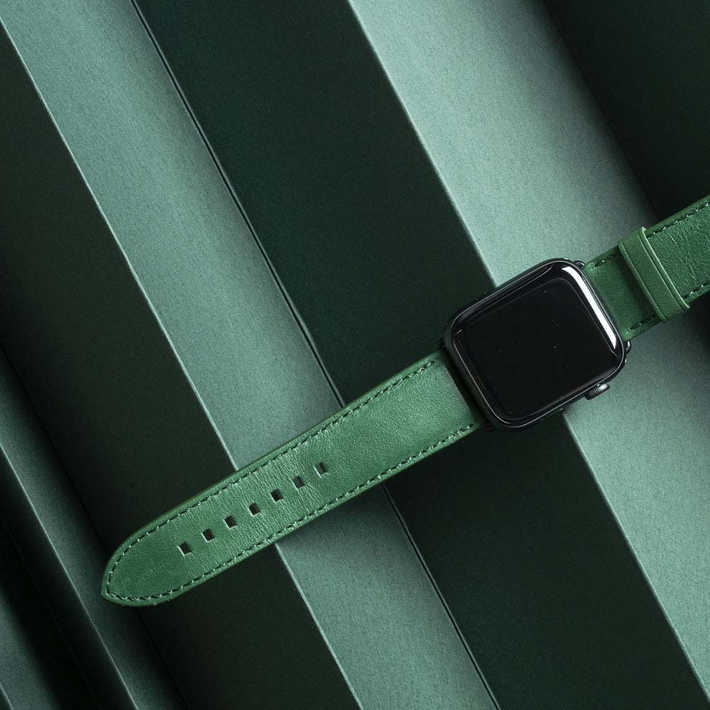 惜福品 - Apple Watch 皮革錶帶 - 44-49mm - 森林綠