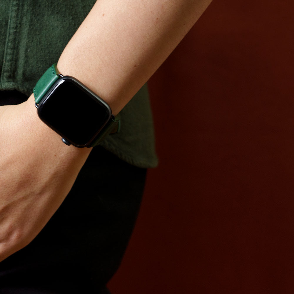 惜福品 - Apple Watch 皮革錶帶 - 44-49mm - 森林綠