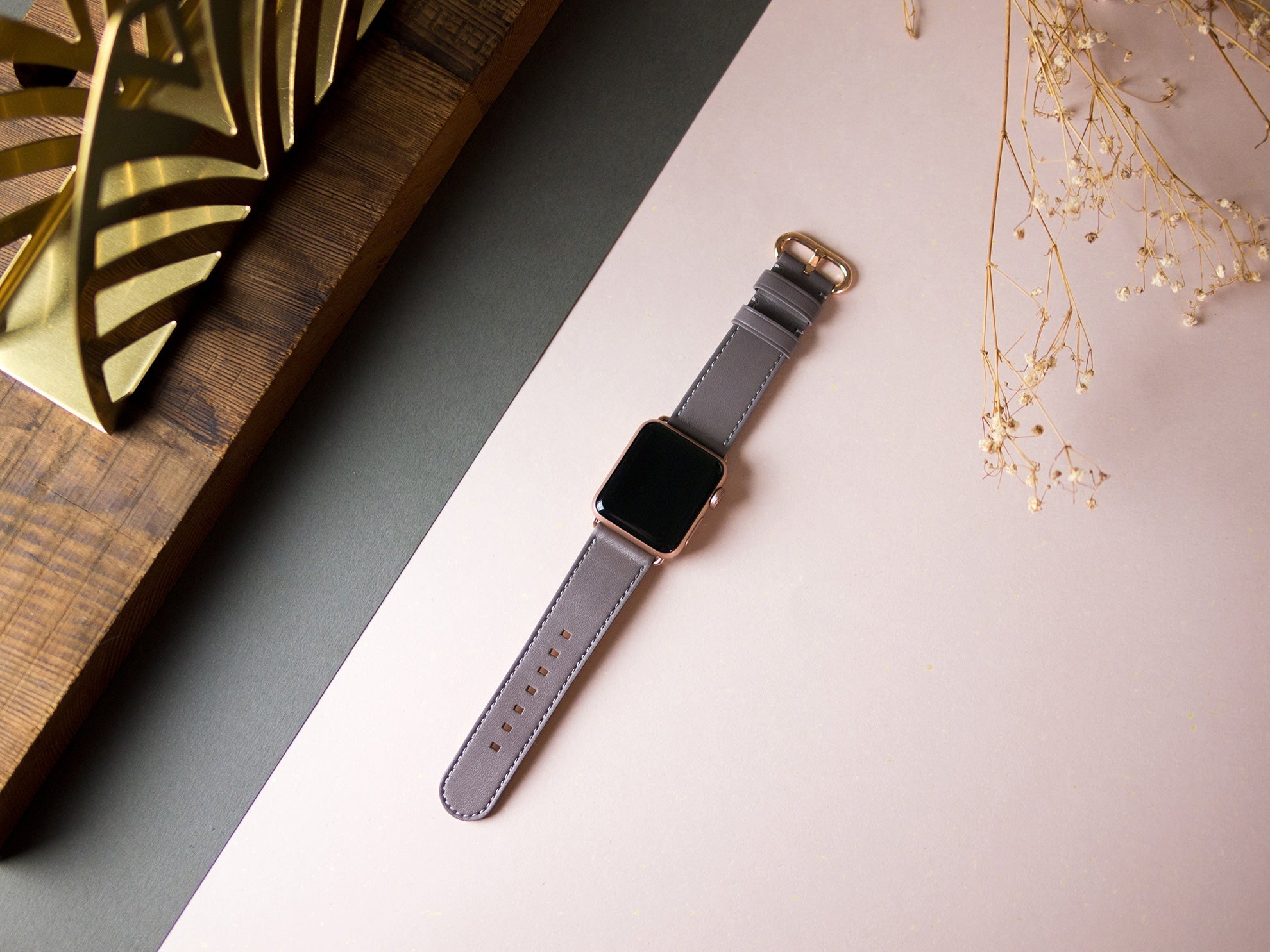 惜福品 - Apple Watch 皮革錶帶 - 38-42mm - 礫石灰