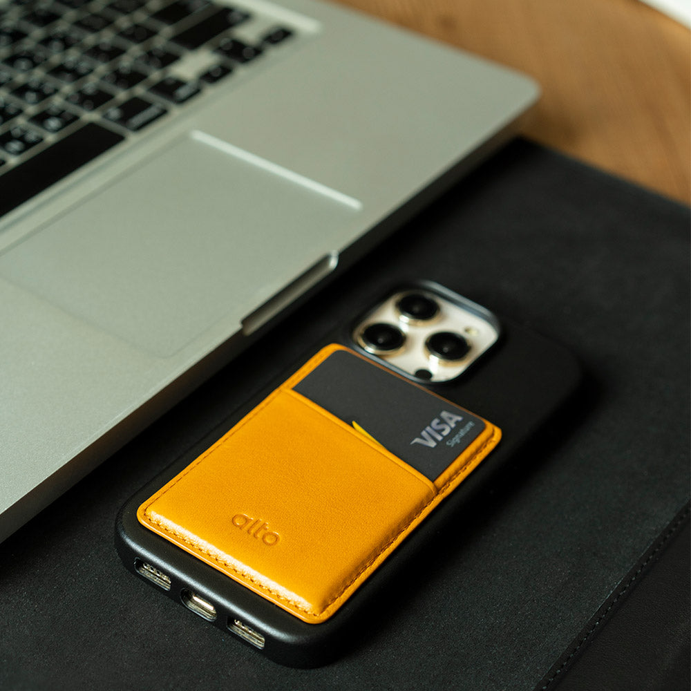 惜福品 - iPhone 磁吸皮革卡套 - 焦糖棕