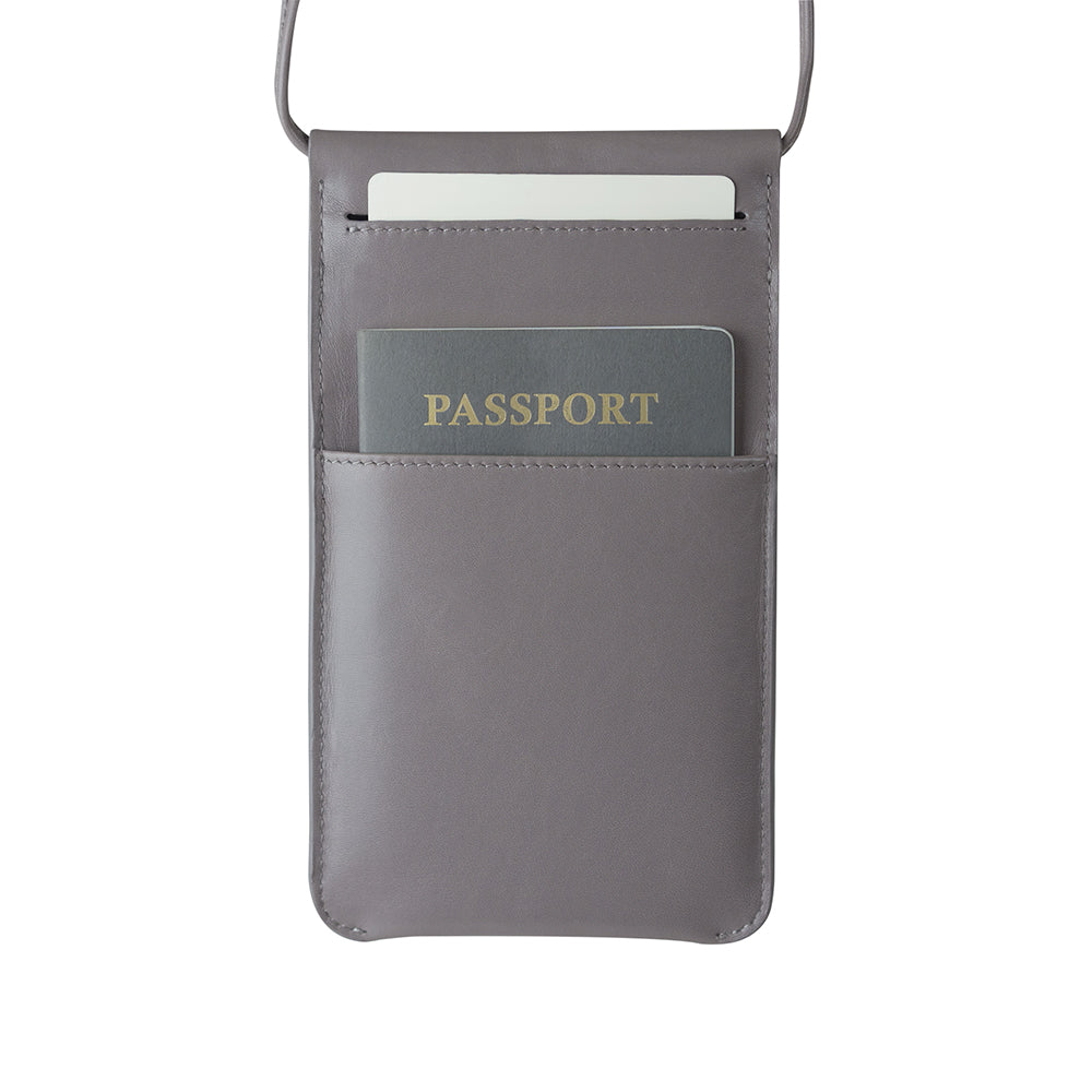 惜福品 - 皮革輕便手機隨身包 - 礫石灰