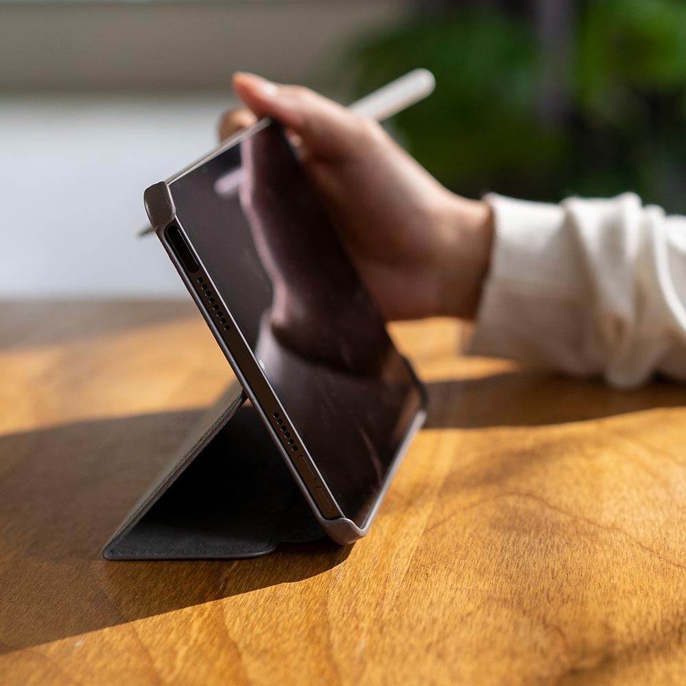 惜福品 - iPad mini 書本式皮革保護套 - 礫石灰