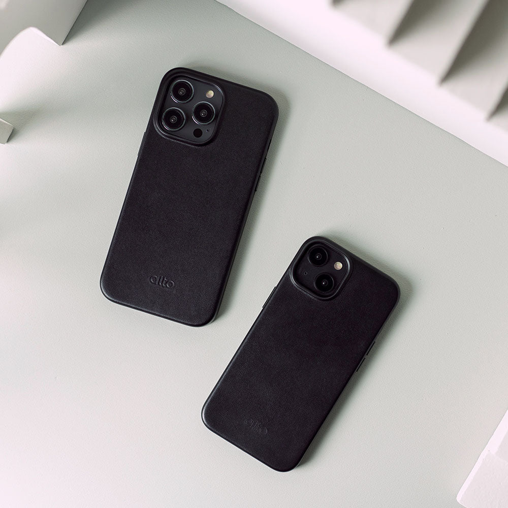 iPhone 14/iPhone 16e - Original 經典皮革手機殼 - 渡鴉黑