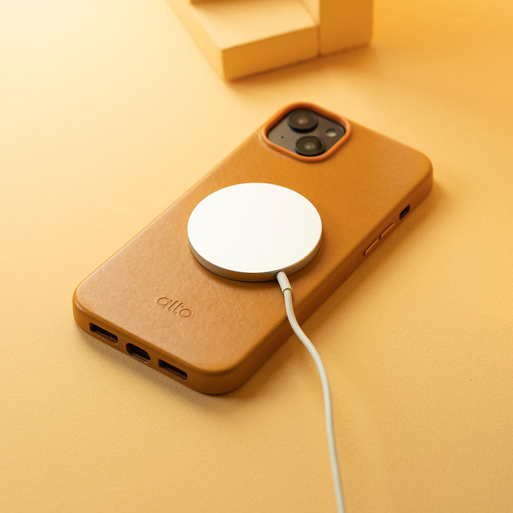 惜福品 - iPhone 14 Plus/iPhone 15 Plus - Clop 磁吸皮革手機殼 - 焦糖棕