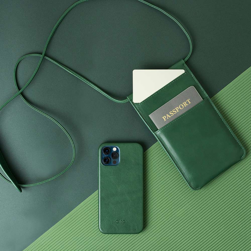 惜福品 - 皮革輕便手機隨身包 - 森林綠