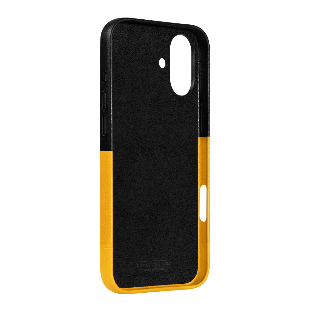 惜福品 - iPhone 16 Plus - Metro 插卡皮革手機殼 - 焦糖棕/渡鴉黑