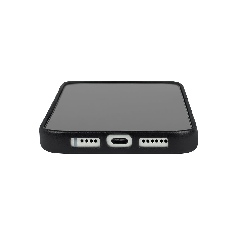 惜福品 - iPhone 16 Pro Max - Herring 磁吸壓紋皮革手機殼 - 渡鴉黑